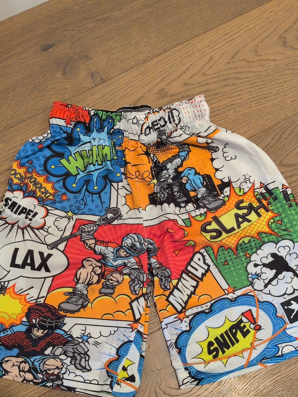 Lacrosse Comic-Print Athletic Shorts Lacrosse Unlimited